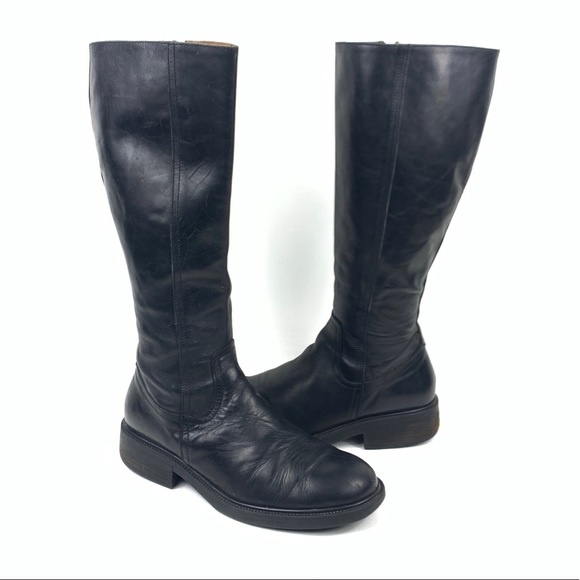 black leather riding boots size 8